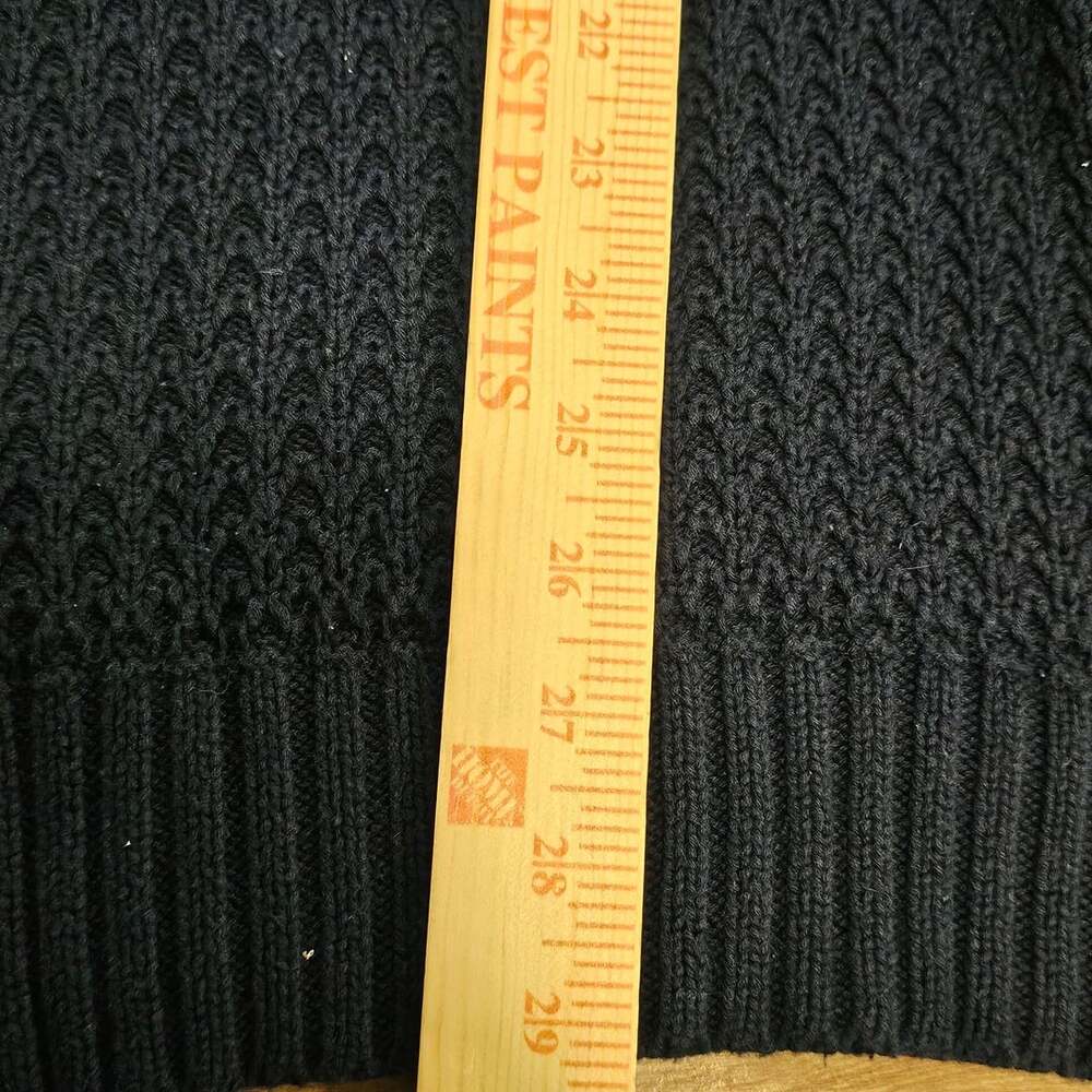 Calvin Klein Mens XXL Navy Blue Quarter Zip Textured Knit Cotton Sweater 2XL - Picture 8 of 8
